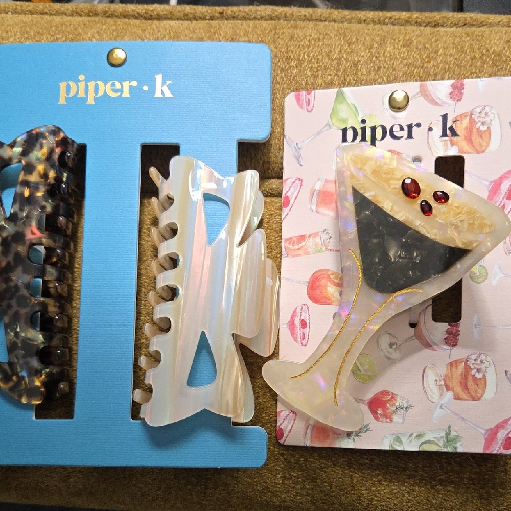 NWT Piper K Set Of 3 Hair Clips